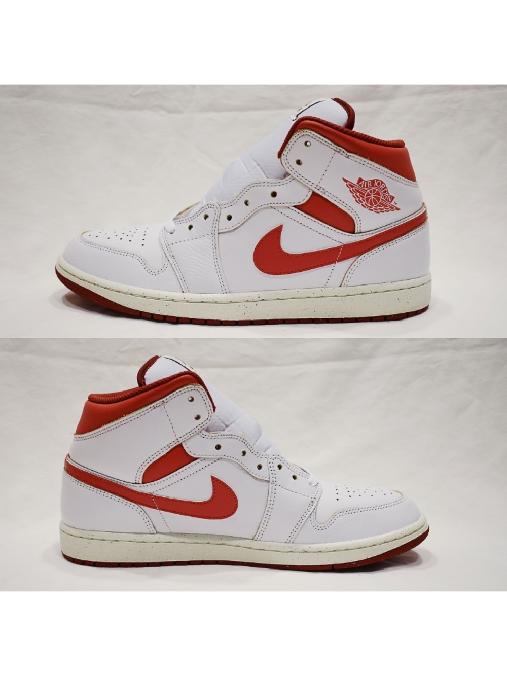 Premium Leather Air Jordan 1 Mid SE Dune Red FJ3458-160 Nike - Picture 4 of 14